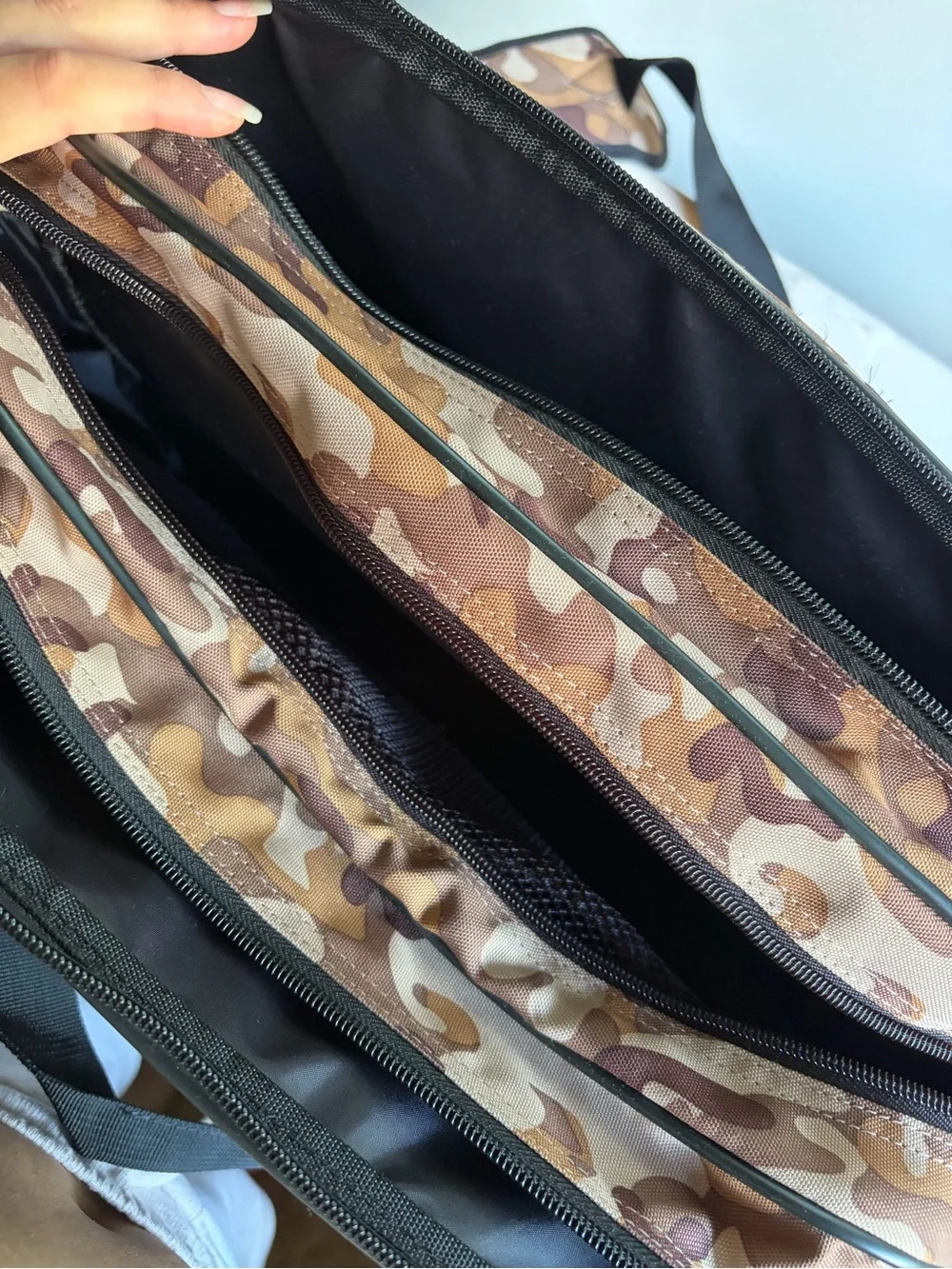 Camo Travel Messenger Bag - Brown Camouflage